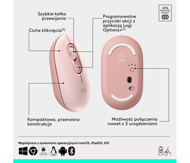 Logitech POP ICON Combo różowa - 1276188 - zdjęcie 12